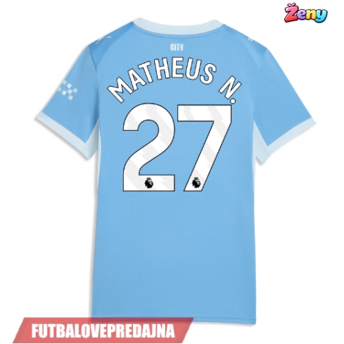Lacne Ženy Futbalové dres Manchester City Matheus Nunes #27 2026-27 Krátky Rukáv - Domáci